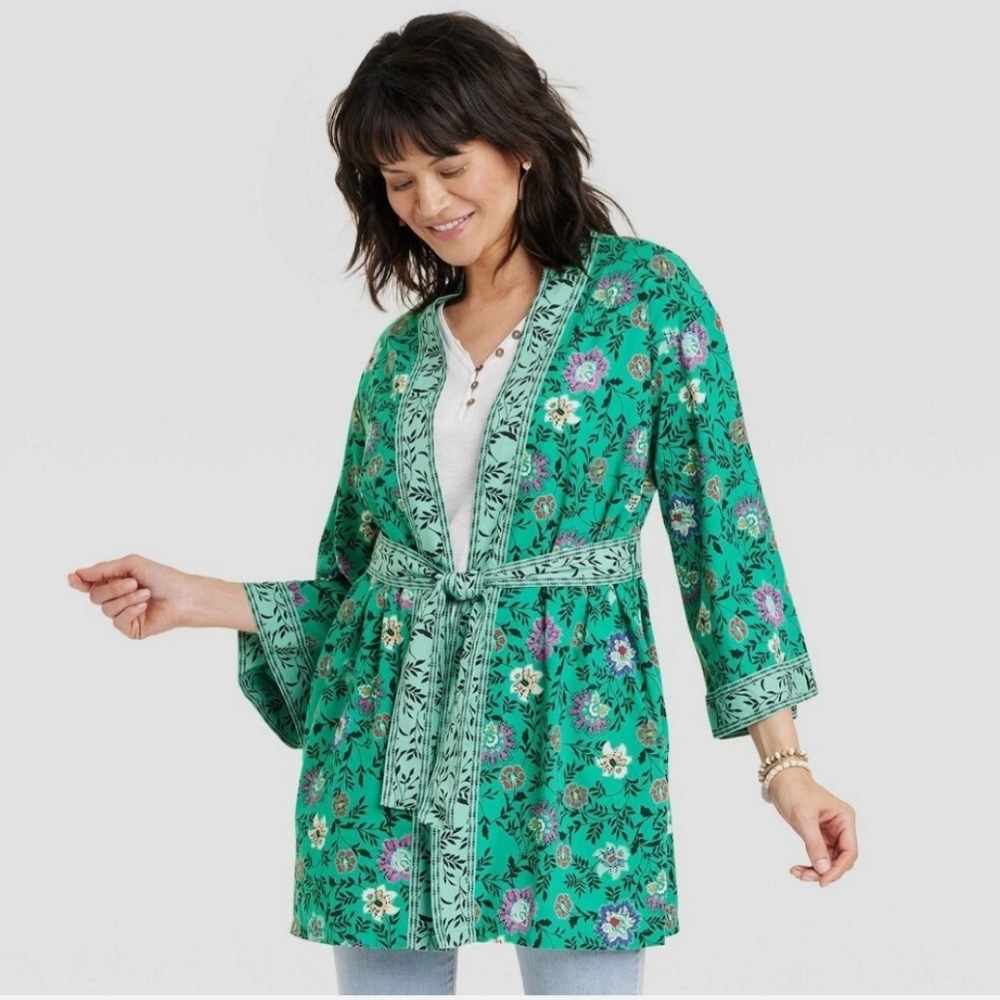 Knox Rose Green Floral Women's Blouse